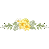 arranjo de flores amarelas com estilo aquarela png