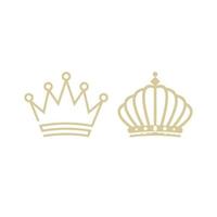 asombroso rey y reina corona en línea arte imagen gráfico icono logotipo diseño abstracto concepto vector stock. se puede utilizar como un símbolo asociado con el lujo y el poder