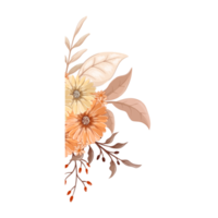 Orange Flower Arrangement with watercolor style png