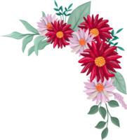 Red Flower Arrangement with watercolor style png