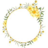 arrangement de fleurs jaunes avec style aquarelle png