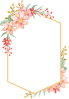 arreglo de flores de naranja con estilo acuarela png