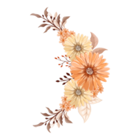 Orange Flower Arrangement with watercolor style png