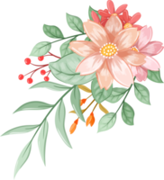 Orange Flower Arrangement with watercolor style png