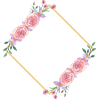 arranjo de flores rosa com estilo aquarela png