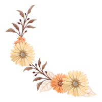 Orange Flower Arrangement with watercolor style png