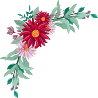 Red Flower Arrangement with watercolor style png