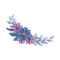 Purple Flower Arrangement with watercolor style png