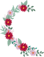 arreglo floral rojo estilo acuarela png