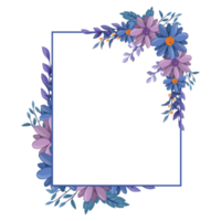 arranjo de flores roxas com estilo aquarela png