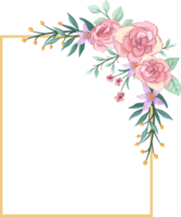 Pink flower arrangement with watercolor style png