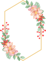 arreglo de flores de naranja con estilo acuarela png