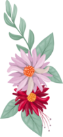 arranjo de flores vermelhas com estilo aquarela png