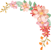 arreglo de flores de naranja con estilo acuarela png