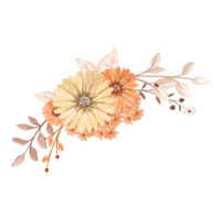 Orange Flower Arrangement with watercolor style png