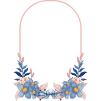 arranjo de flores azuis com estilo aquarela png