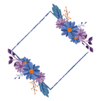 arranjo de flores roxas com estilo aquarela png