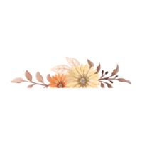 arreglo de flores de naranja con estilo acuarela png