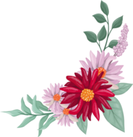 Red Flower Arrangement with watercolor style png