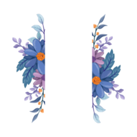 lila blomma arrangemang med vattenfärg stil png
