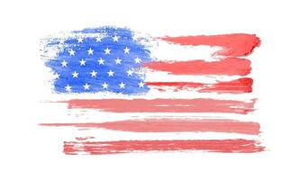 American flag, Grange smears USA flag, July 4th poster vector illustration