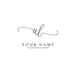 Initial AL beauty monogram and elegant logo design, handwriting logo of initial signature, wedding, fashion, floral and botanical with creative template. vector