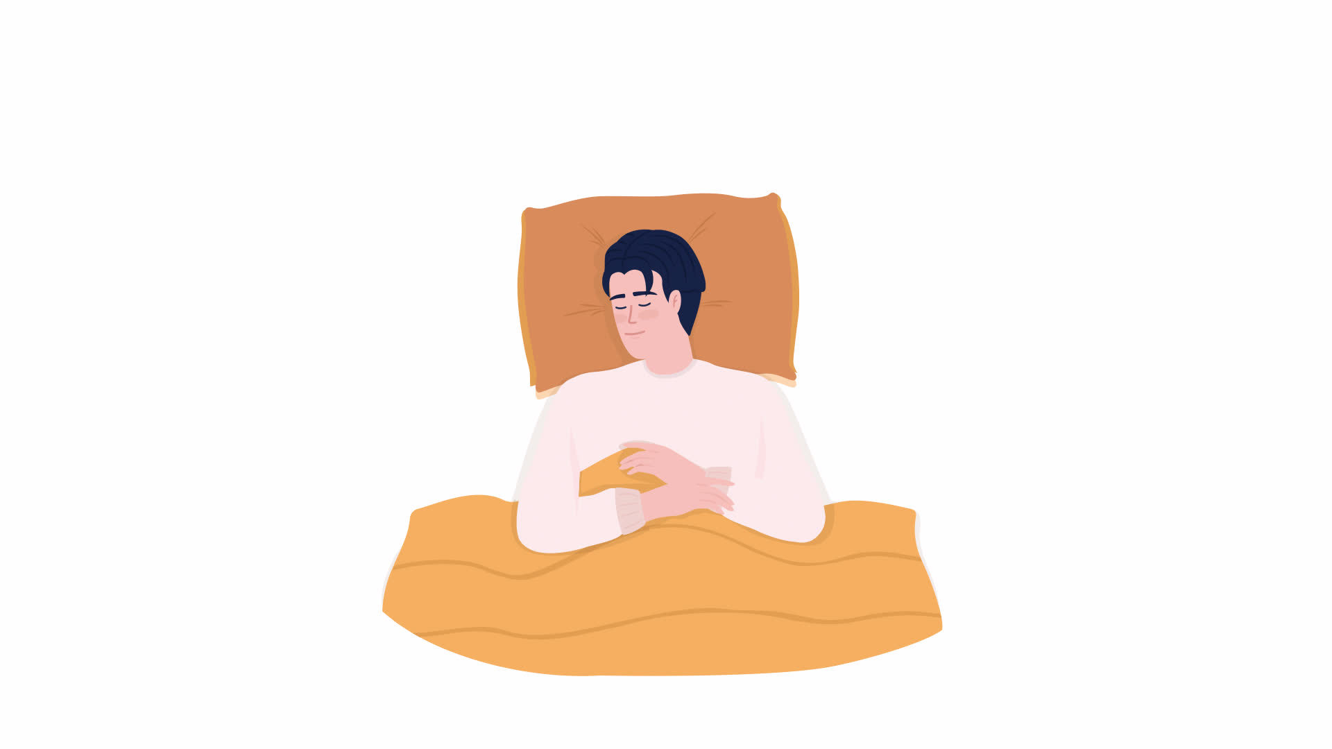 Animated relaxed sleeping character. Comfortable nap position. Full body  flat person on white background with alpha channel transparency. Colorful  cartoon style HD video footage for animation 15740515 Stock Video at  Vecteezy