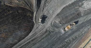 Overhead Ultra High Definition 4k Aerial of Tractors At Construction Site. video