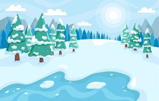 Winter Landscape Atmosphere in The Snow Mountains vector