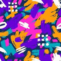 Colorful Hand Drawn Brush Stroke Seamless Pattern vector