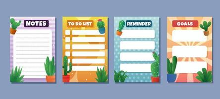 Journal Template with Cactus Concept vector