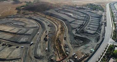 Overhead Ultra High Definition 4k Aerial of Tractors At Construction Site. video