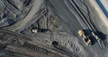 Overhead Ultra High Definition 4k Aerial of Tractors At Construction Site. video