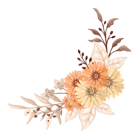 Orange Flower Arrangement with watercolor style png