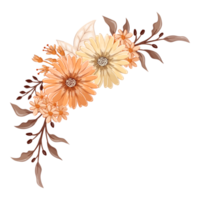 Orange Flower Arrangement with watercolor style png