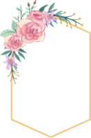 arreglo floral rosa con estilo acuarela png