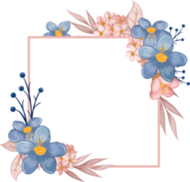 blauw bloem arrangement met waterverf stijl png