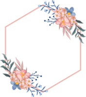 arranjo de flores azuis com estilo aquarela png