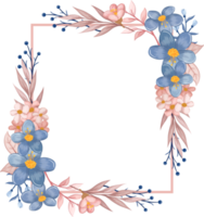 blauw bloem arrangement met waterverf stijl png