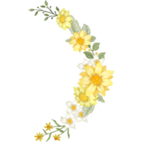 Yellow Flower Arrangement with watercolor style png