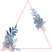 arreglo floral azul con estilo acuarela png