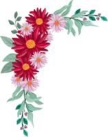 arrangement de fleurs rouges avec style aquarelle png