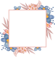 arrangement de fleurs bleues avec style aquarelle png