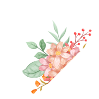 oranje bloem arrangement met waterverf stijl png