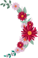 Red Flower Arrangement with watercolor style png