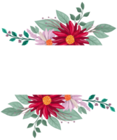 arreglo floral rojo estilo acuarela png