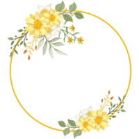 arreglo floral amarillo estilo acuarela png