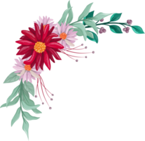 Red Flower Arrangement with watercolor style png