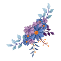 Purple Flower Arrangement with watercolor style png