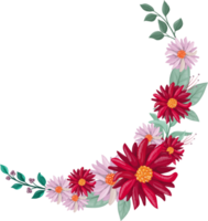 Red Flower Arrangement with watercolor style png